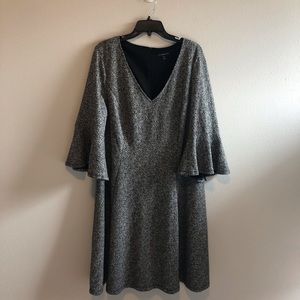Lane Bryant Bell Sleeve Gray Dress Size 22/24